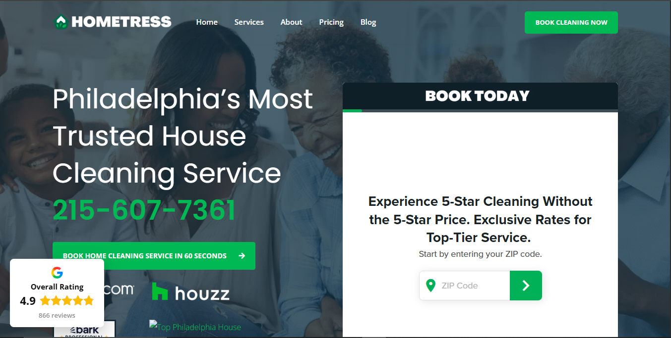 Hometress website preview