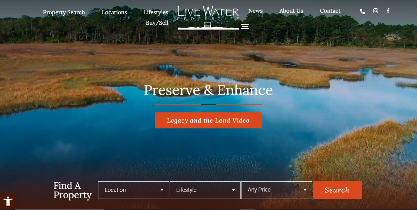 Live Water Properties website preview