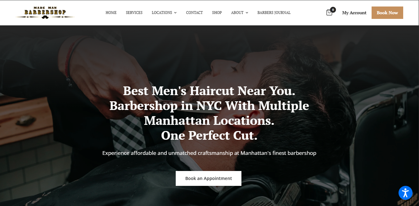 Made Man Barbershop website preview